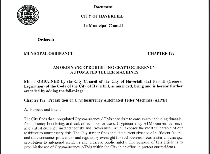 Crypto ATMs Face Ban In Massachusetts City Amid Scam Concerns