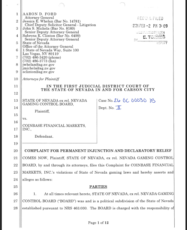 Coinbase Hit With Nevada Lawsuit Over Illegal Betting Claims