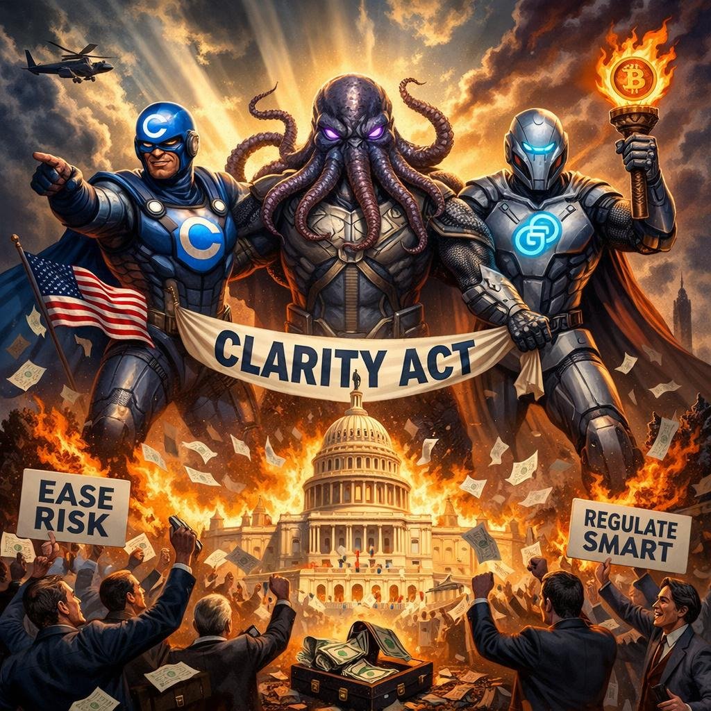 Crypto Titans Rally: Top US Exchanges Lobby For Risk Asset Easing In CLARITY Act