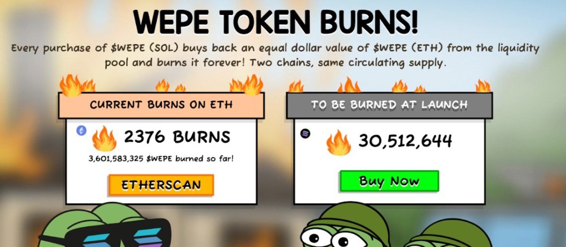 Wall Street Pepe Tiếp Tục Đốt Token Quy Mô Lớn – 3,6 Tỷ WEPE Đã Bị Hủy Và Quá Trình Vẫn Diễn Ra