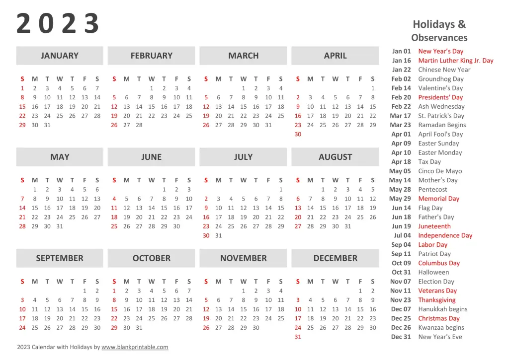 2023 Calendar Printable - cover