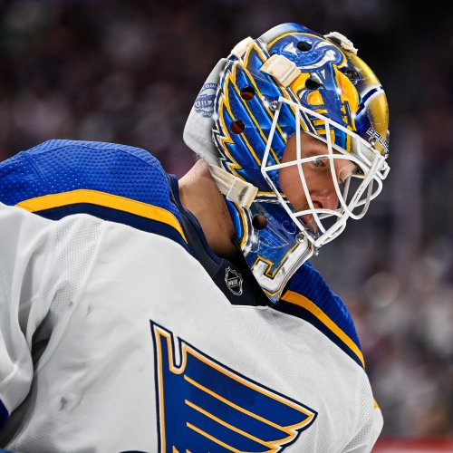 Blues' Jordan Binnington out for Remainder of Series vs. Avalanche with Knee Injury