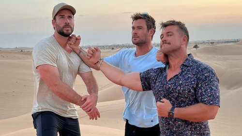 Muskel-Flexen in Abu Dhabi: So machen die Hemsworth-Brüder Familienferien