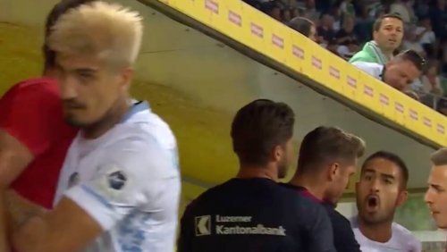 Irritierende Szene auf der Bank vom FC Luzern: Hier knallts zwischen Campo und Goalie-Trainer Bucchi