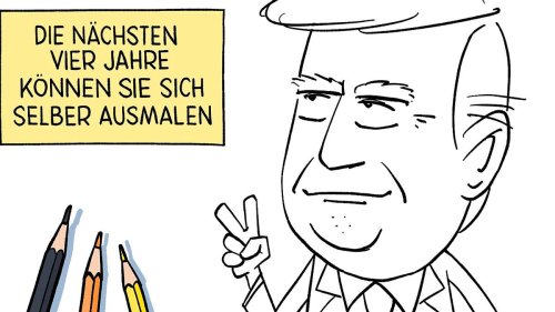 Pressekarikaturen: Donald Trump zum Selberausmalen ist Pressekarikatur des Jahres 2024