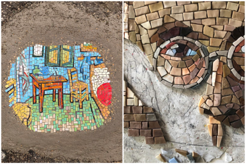 Artist Jim Bachor Is Filling Potholes With Mosaics Of Famous Paintings