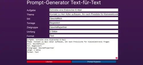 Prompt-Generator: Text-zu-Text