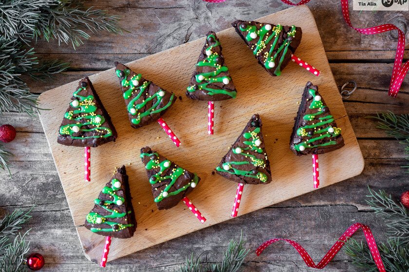 Brownie de Navidad, un postre divertido y delicioso para variar de los clásicos