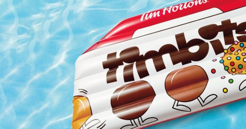 Tim Hortons just released a giant floating Timbits box for pools