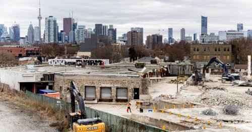 A Toronto shopping plaza is being torn to shreds right now