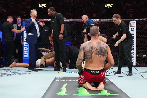 UFC 315 star carried out on a stretcher after terrifying faceplant KO loss