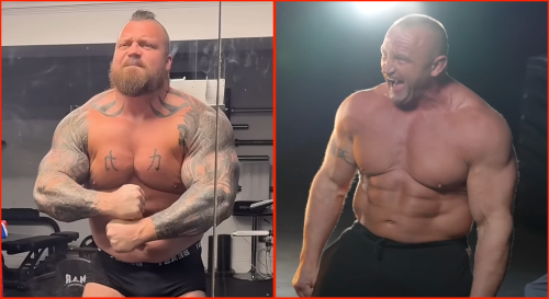 Eddie Hall weighs in 67lb heavier than Marius Pudzianowski despite dramatic body transformation for World’s Strongest Man showdown