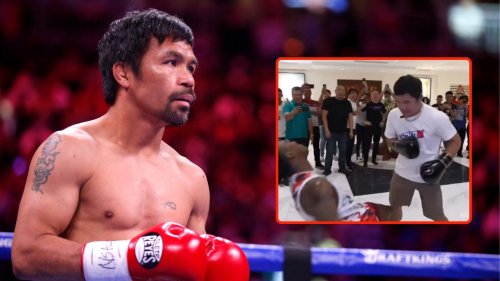 Manny Pacquiao drops YouTuber after being hit 15 times in a row