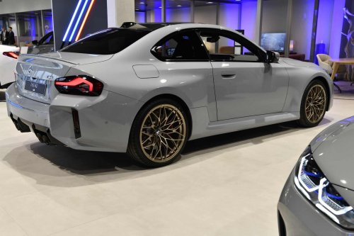 2023 BMW M2 With Gold Bronze Wheels Filmed In Underground Parking Lot    Medium 