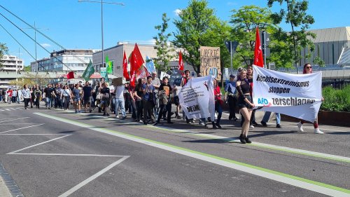 Rund 150 Menschen demonstrieren in Pforzheim für AfD-Verbot