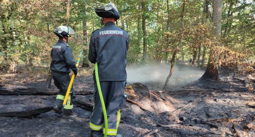 Waldbrand: Feuerwehr rückt zwischen Grünwinkel und Oberreut aus