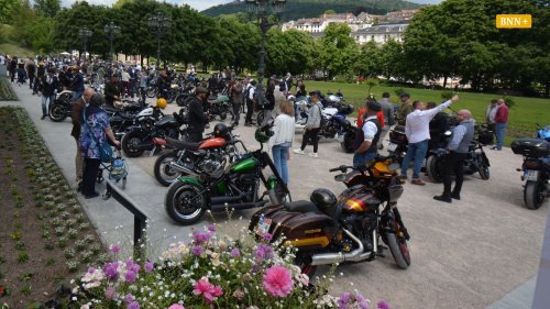Motorradfahrer werben in Baden-Baden für Männergesundheit