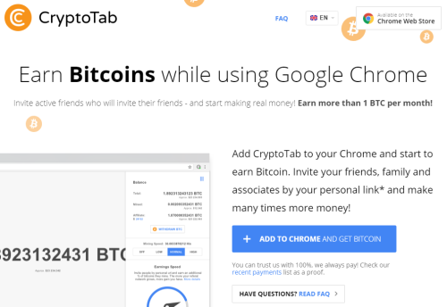 CryptoTab Extension: Earn Bitcoin (BTC) for Free Using Google Chrome
