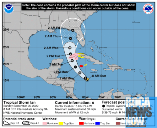 SOUTH FLORIDA OUT OF IAN’S CONE, HURRICANE TO PACK 140 MPH WINDS
