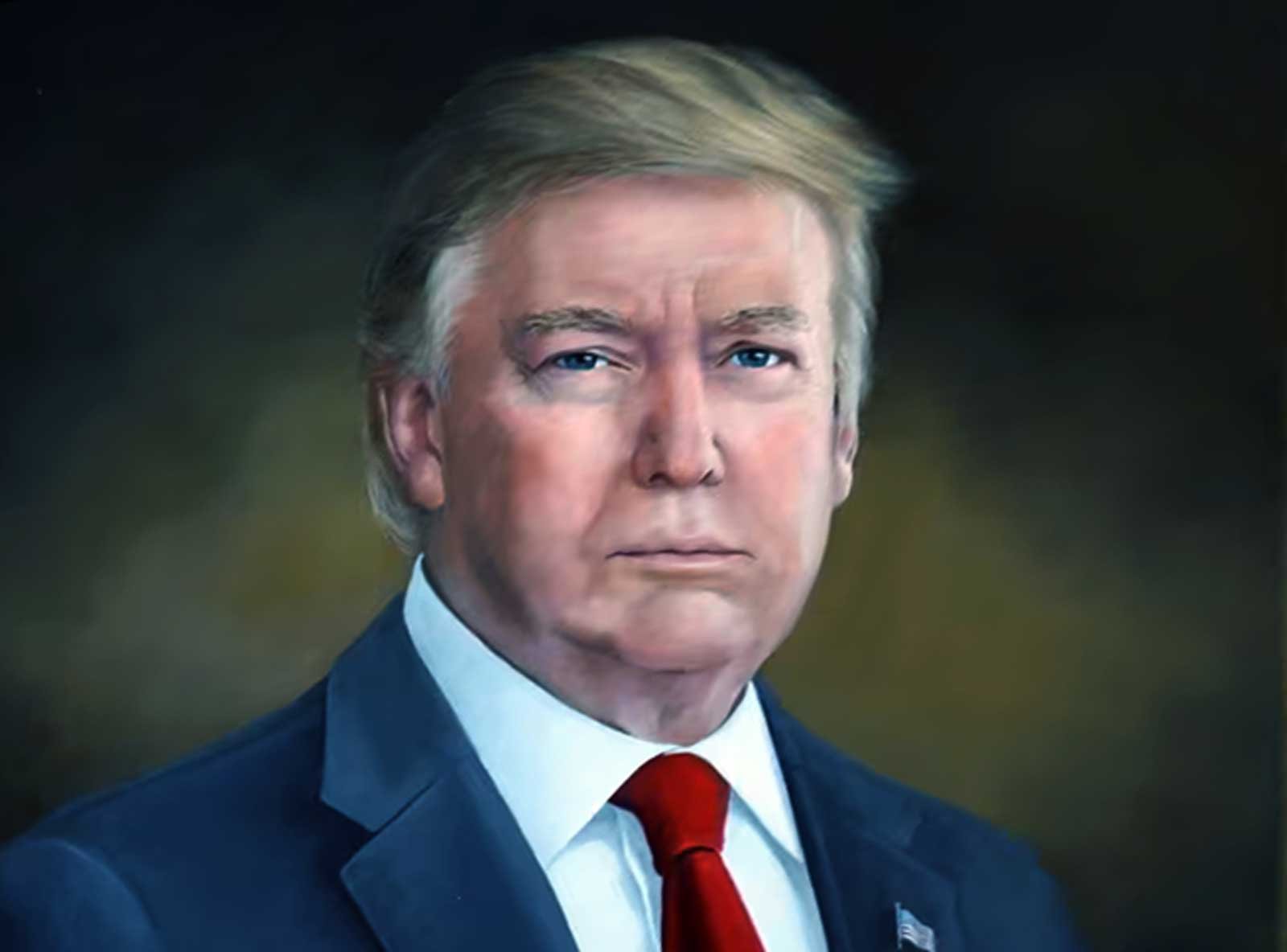 New portrait of Trump removed after he complains