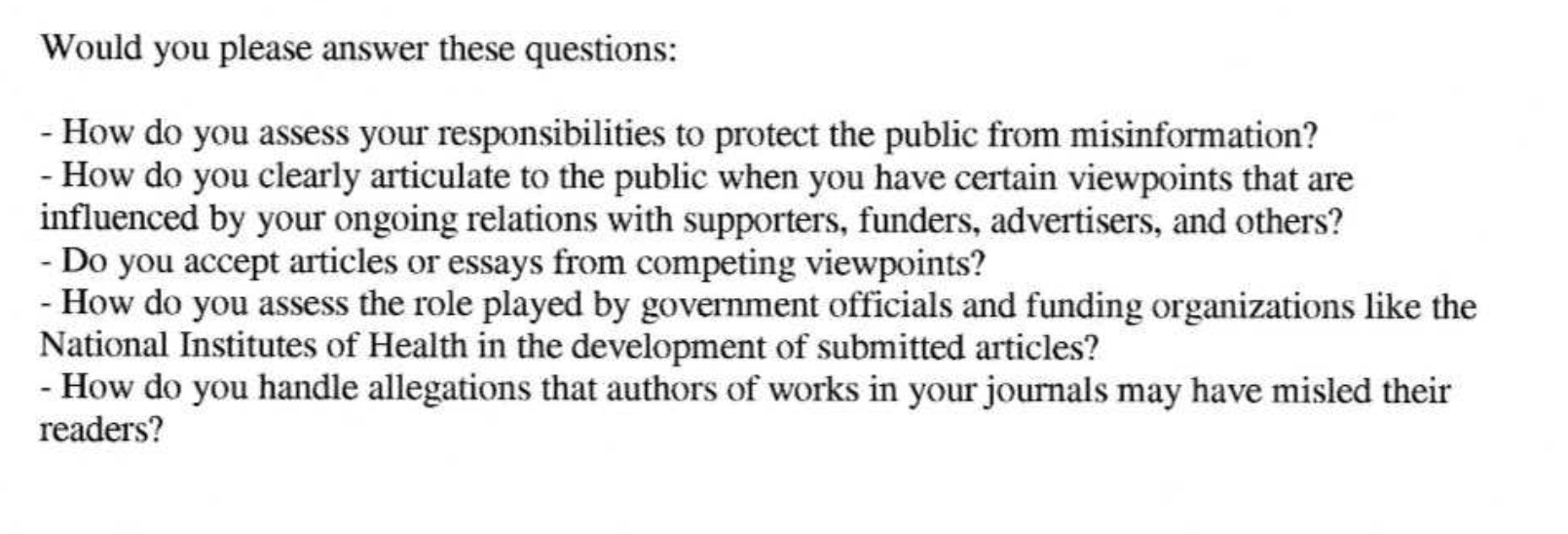 DOJ's menacing letter to med journals "a chill down the spine of scientists"