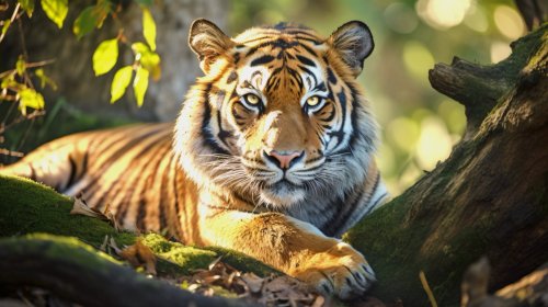 Tiger runs in sheer panic when confronted by, er, a playful fish (video)