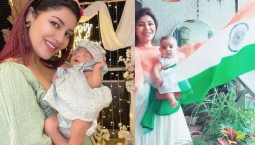 Debina Bonnerjee Gives Glimpse Of Lianna's 1st Independence Day, Latter Dons A Tiranga Printed Frock