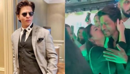 Shah Rukh Khan Kissed Forcefully By A Female Fan In Dubai Fans Express Anger As Video Goes 