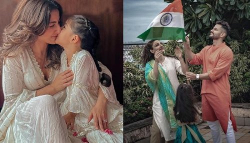 Inaaya Naumi Kemmu Looks Adorable Donning A Green-Coloured Lehenga On 75th Independence Day