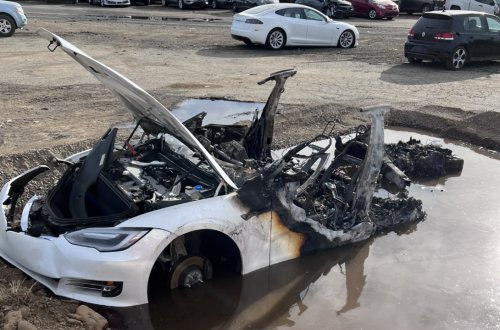 Tesla put in pit of water after it keeps bursting into flames, California fire crew says