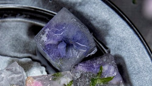 Edible Flower Ice Cubes from Salted & Styled