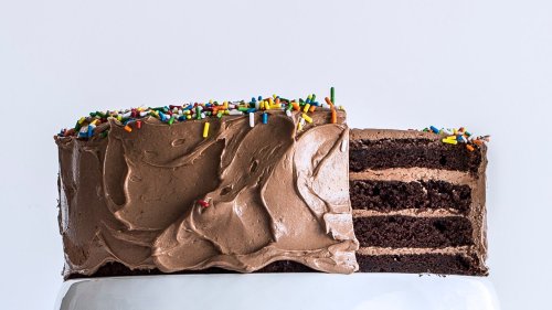 Four-Layer Chocolate Birthday Cake with Milk Chocolate Ganache and Nutella Buttercream