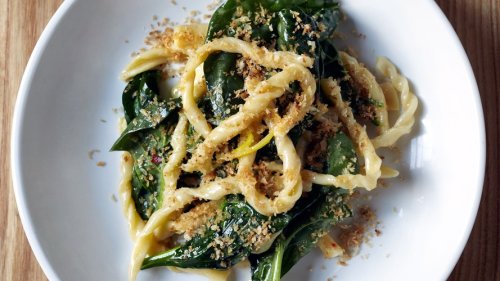 Strozzapreti with Spinach and Preserved Lemon