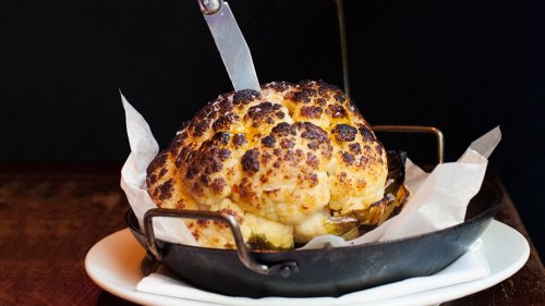 Whole Roasted Cauliflower With Whipped Goat Cheese