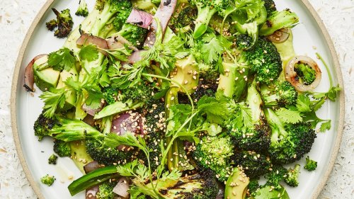 Grilled Broccoli With Avocado and Sesame