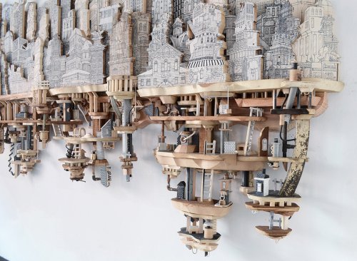 Artist Luke O’Sullivan Combines Drawings and Sculptures to Create Extraordinary Cities