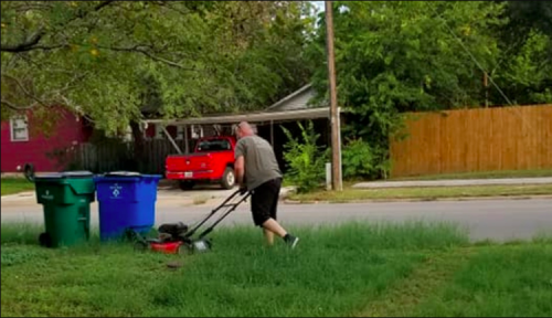 Man photographed mowing ex-wife’s lawn 28-years after getting divorced