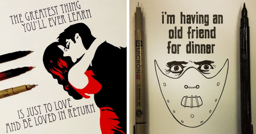 Artist Spends 365 Days Hand-Drawing 365 Movie Quotes