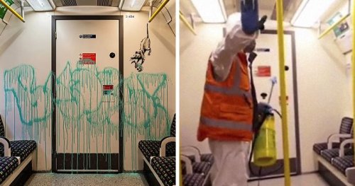 Banksy Sends A Lockdown Message By Spray-Painting The London Underground