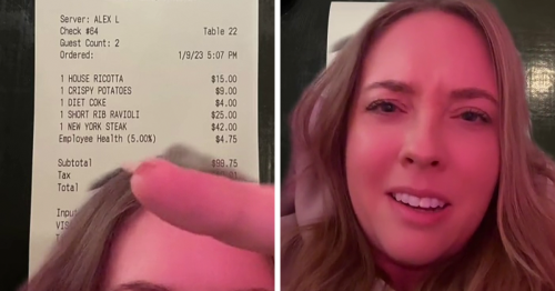 Woman Finds An ‘employee Health Tip Charge On Her Bill Asks The 5368