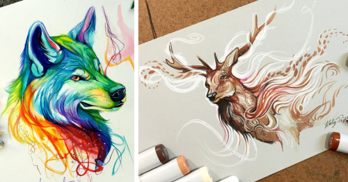 Wild Animal Spirits In Pencil And Marker Illustrations By Katy Lipscomb (Interview)