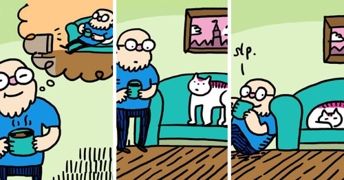 50 Feel-Good Wordless Cat Comics That Will Make Your Day By This Dutch Illustrator