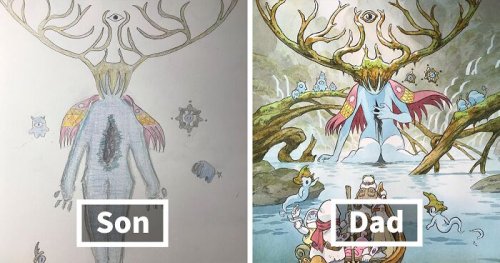 Dad Turns His Sons’ Doodles Into Anime Characters, And The Result Is Amazing (12 New Pics)