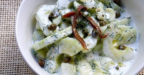 Low-Carb Cucumber, Dill & Yoghurt Salad with Capers and Anchovies