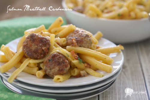 Salmon Meatball Carbonara