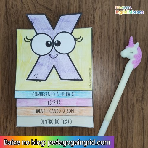 ATIVIDADE DE ALFABETIZAÇÃO: FLIPBOOK DA LETRA X