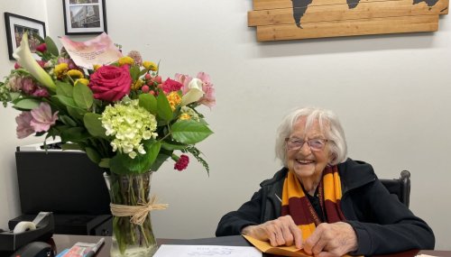 Sister Jean’s latest fan? President Biden, who sent flowers during Chicago visit