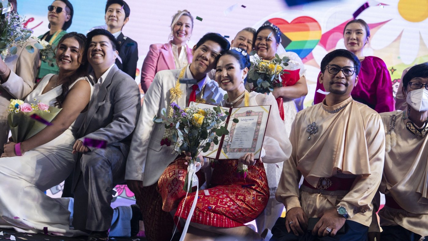 Couples wed as landmark same-sex marriage law takes effect in Thailand