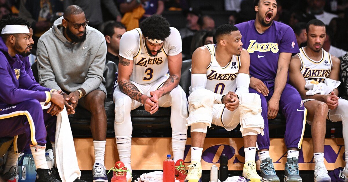 Column: Lakers’ misguided season has been a collection of pratfalls and airballs