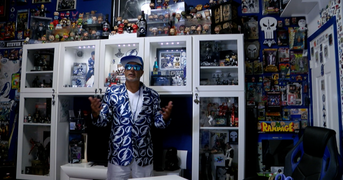 'My tribute to the Lightning': Tampa Bay Lightning superfan dedicates garage to Bolts fan cave
